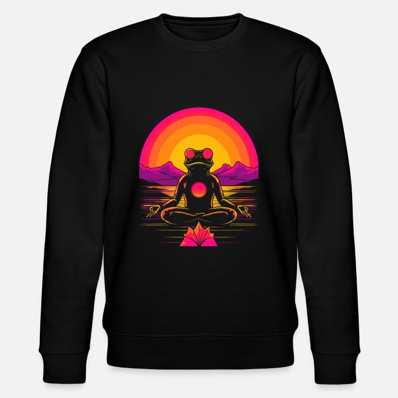 Synthwave Grenouille Vaporwave 80s - Sweat bio CHANGER Stanley/Stella Unisexe - noir