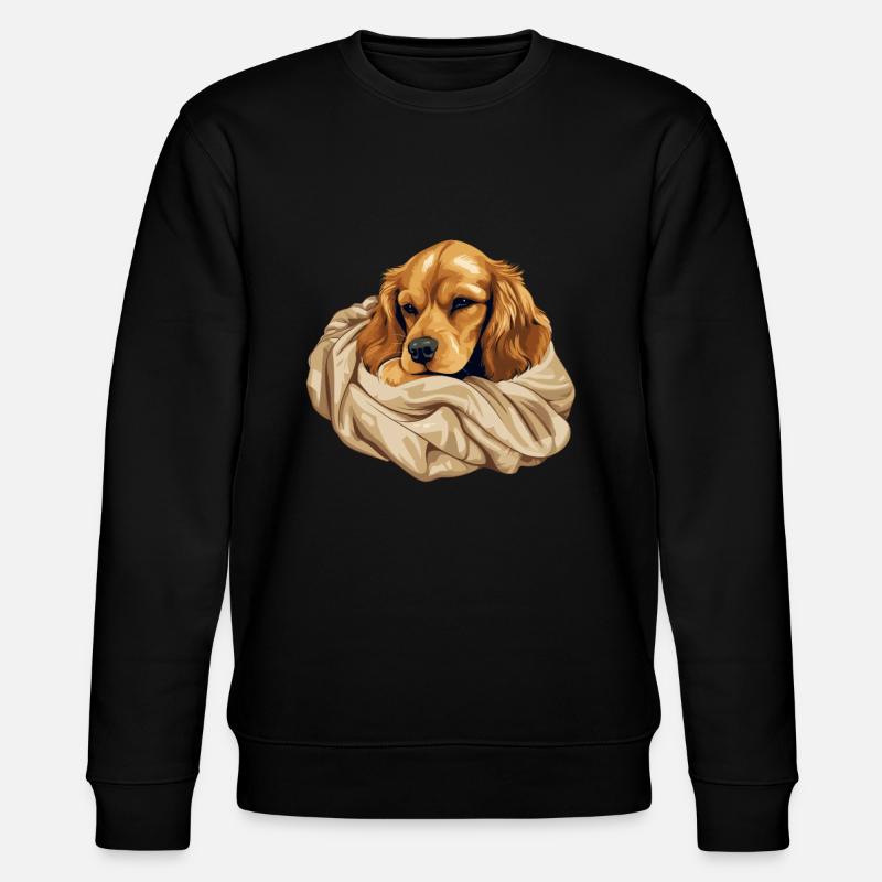 Chiot Chien Mignon Cocker Épagneul - Sweat bio CHANGER Stanley/Stella Unisexe - noir