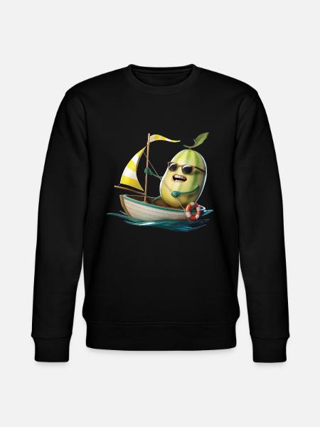 Obst Honigmelone Bootfahren Geschenk - Stanley/Stella Unisex Bio-Sweatshirt CHANGER - Schwarz