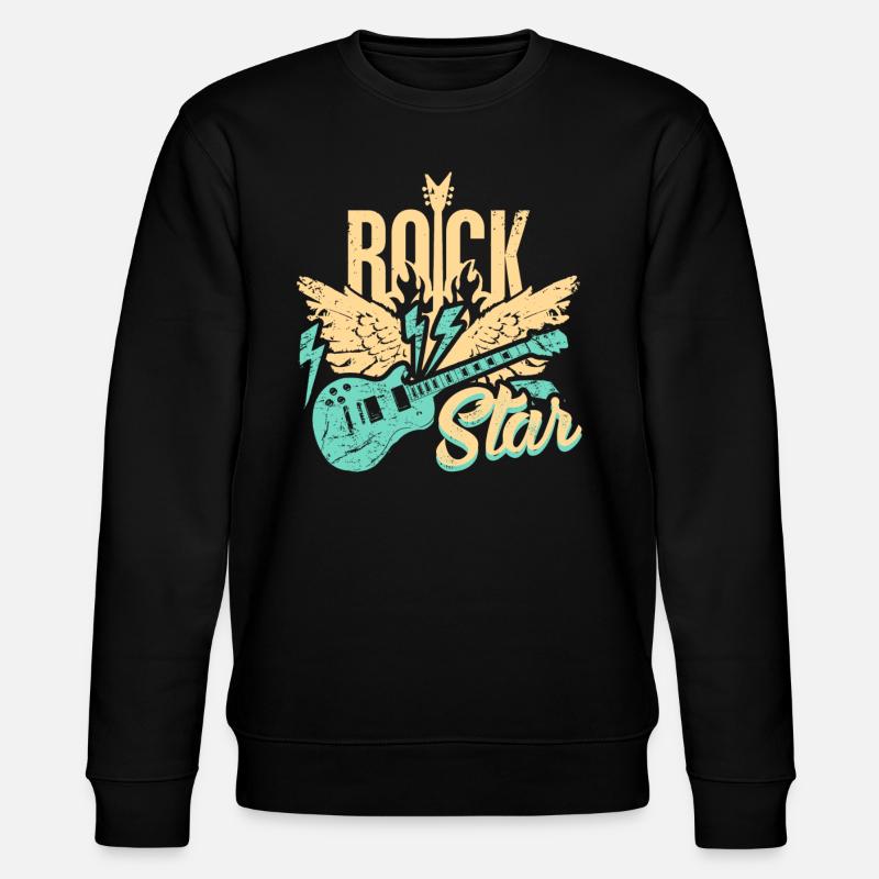 E-Gitarren- - Stanley/Stella Unisex Bio-Sweatshirt CHANGER  - Schwarz