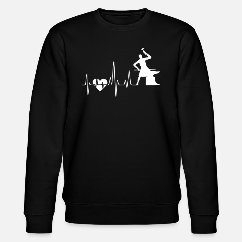 Blacksmithing Blacksmithing Heartbeat - Stanley/Stella CHANGER Unisex Organic Sweatshirt - black