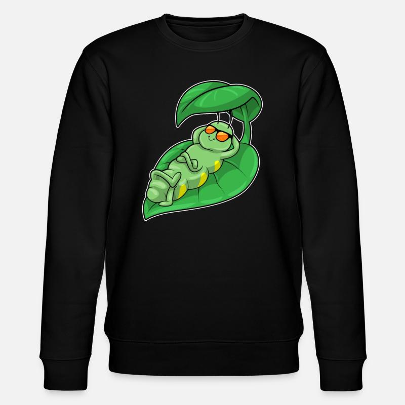 Caterpillar with leaf - Stanley/Stella CHANGER Unisex Organic Sweatshirt - black