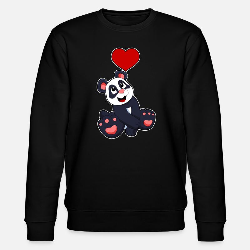 Panda avec coeur - Sweat bio CHANGER Stanley/Stella Unisexe - noir