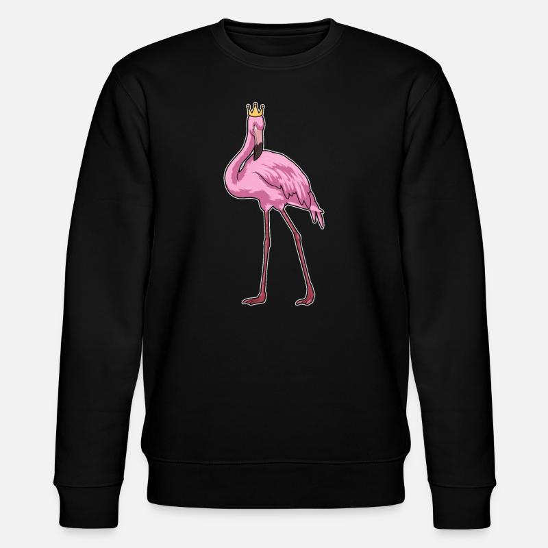Flamingo with crown - Stanley/Stella CHANGER Unisex Organic Sweatshirt - black