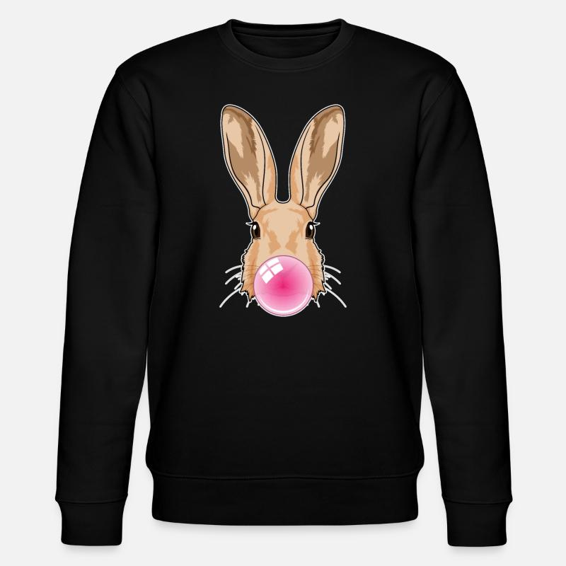 Rabbit with chewing gum - Stanley/Stella CHANGER Unisex Organic Sweatshirt - black