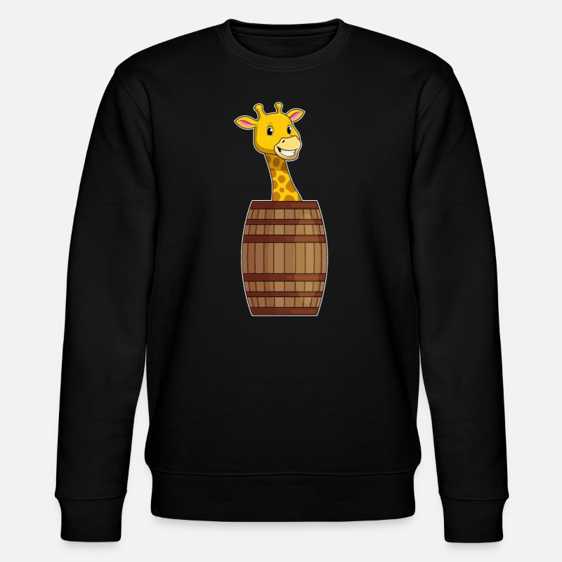 Giraffe mit Fass - Stanley/Stella Unisex Bio-Sweatshirt CHANGER  - Schwarz