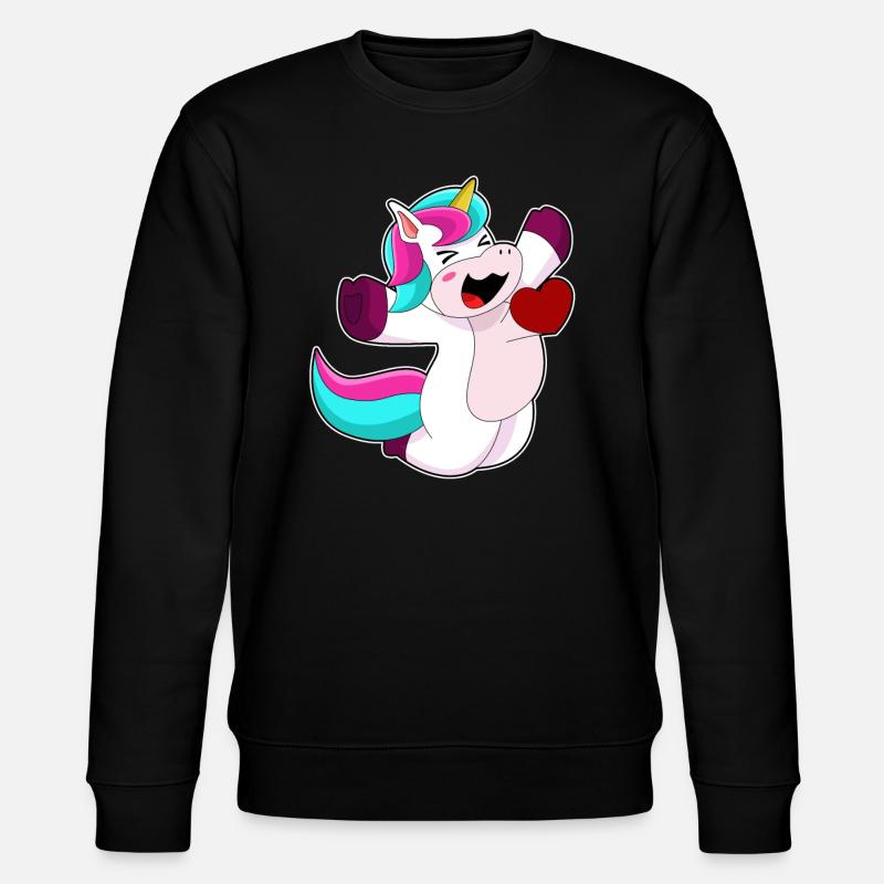 Einhorn mit Herz - Stanley/Stella Unisex Bio-Sweatshirt CHANGER - Schwarz