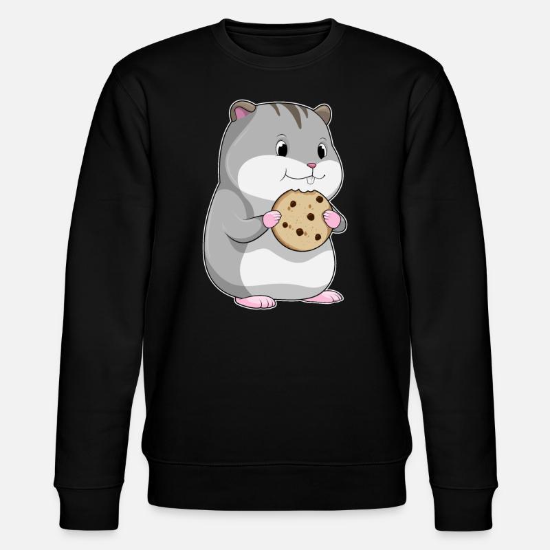 Hamster mit Keks - Stanley/Stella Unisex Bio-Sweatshirt CHANGER  - Schwarz