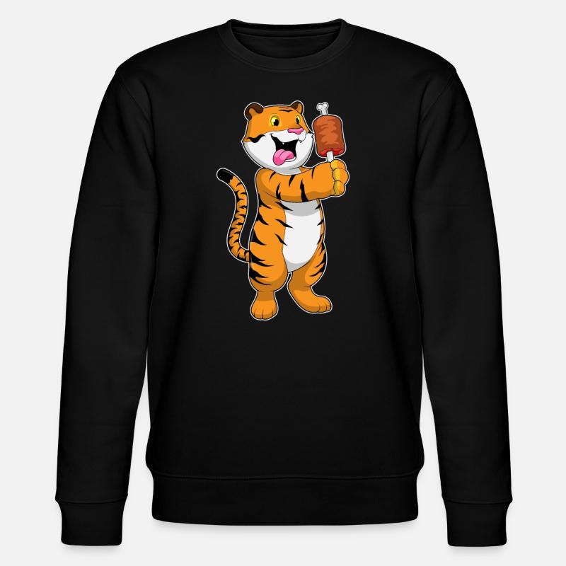Tiger mit Fleisch - Stanley/Stella Unisex Bio-Sweatshirt CHANGER  - Schwarz