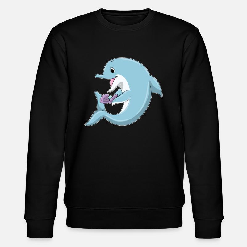Dauphin avec perle - Sweat bio CHANGER Stanley/Stella Unisexe - noir
