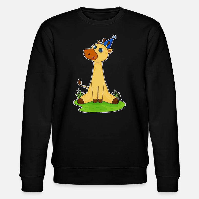 Giraffe with party hat - Stanley/Stella CHANGER Unisex Organic Sweatshirt - black