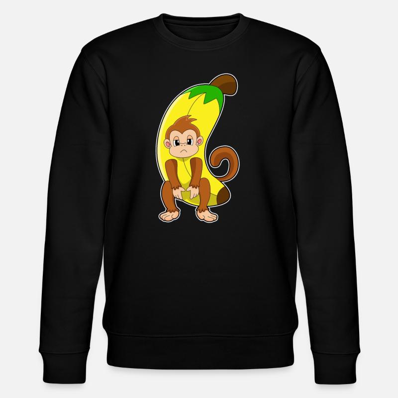 Singe à la banane - Sweat bio CHANGER Stanley/Stella Unisexe - noir