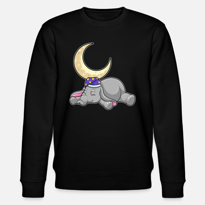 Elephant with moon - Stanley/Stella CHANGER Unisex Organic Sweatshirt - black