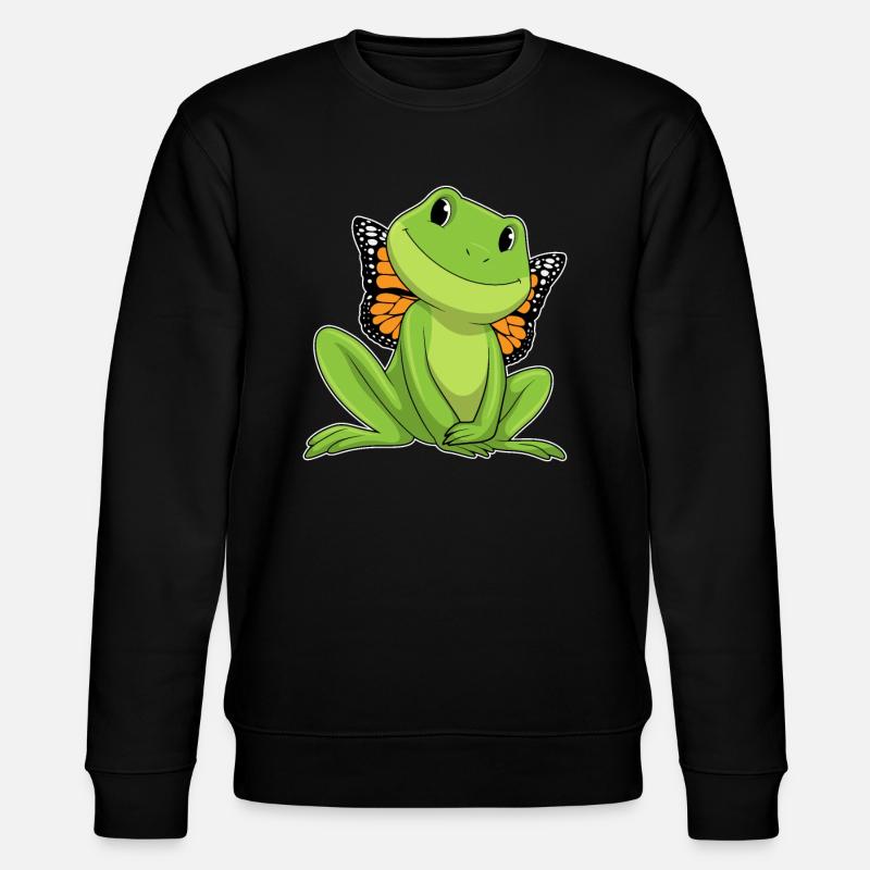 Frog with butterfly - Stanley/Stella CHANGER Unisex Organic Sweatshirt - black