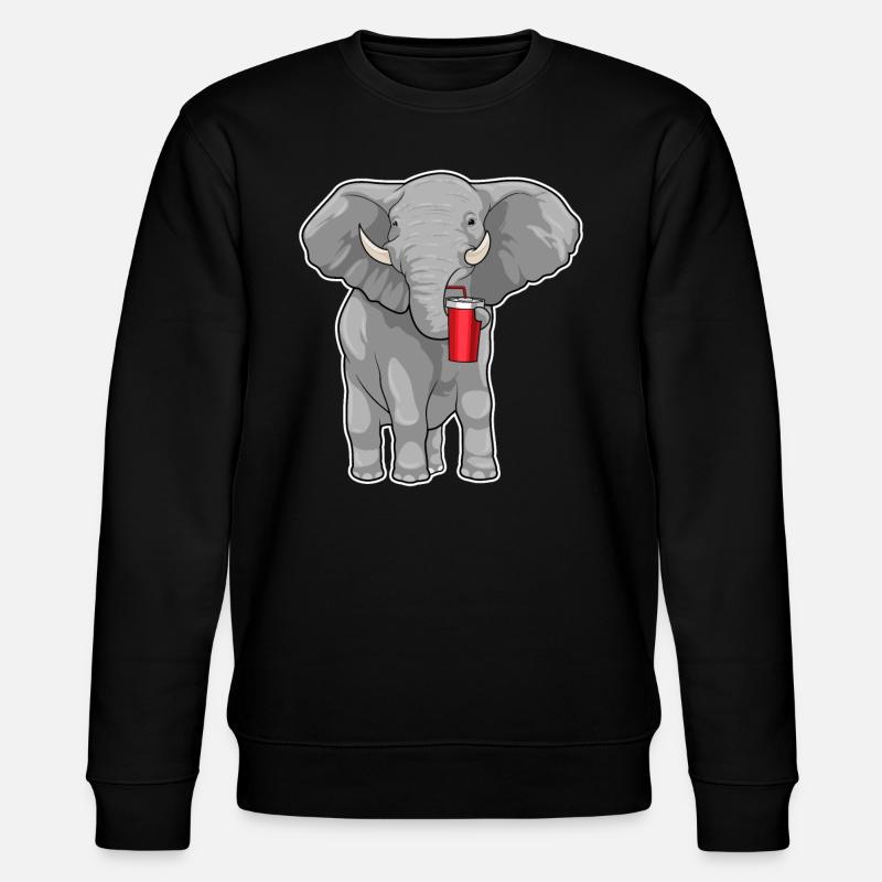 Elephant Drinking Cup - Stanley/Stella CHANGER Unisex Organic Sweatshirt - black