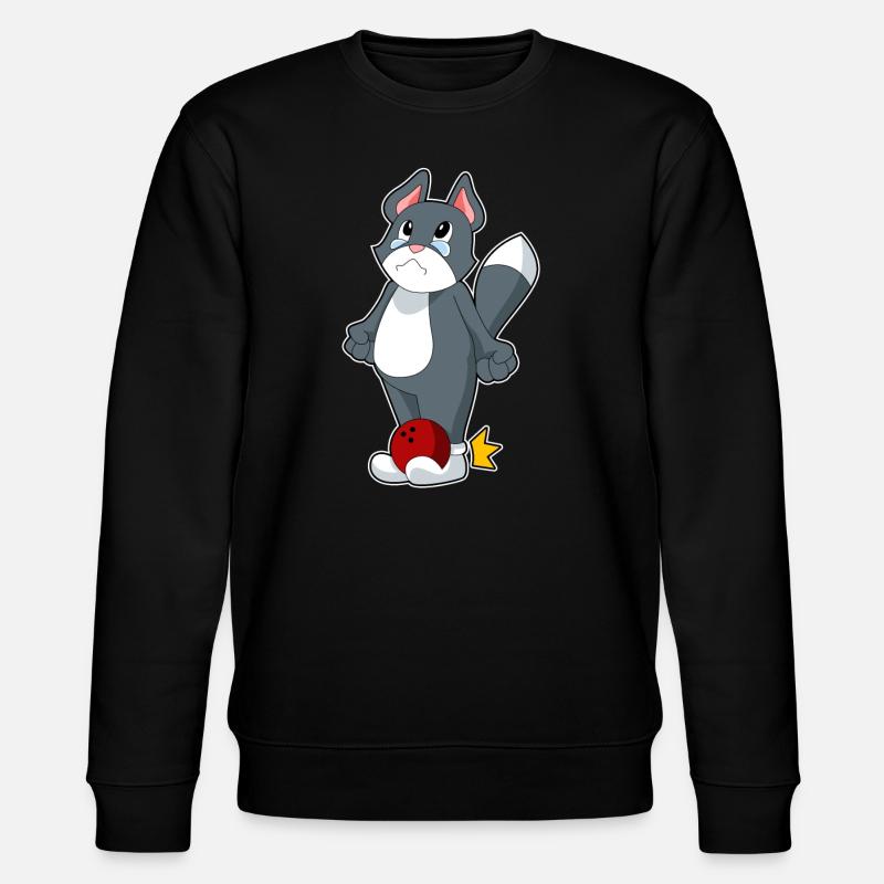 Cat Bowling Bowling Ball - Stanley/Stella CHANGER Unisex Organic Sweatshirt - black