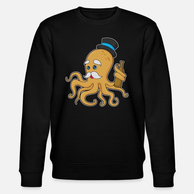 Octopus Gentleman Hat - Stanley/Stella CHANGER Unisex Organic Sweatshirt - black