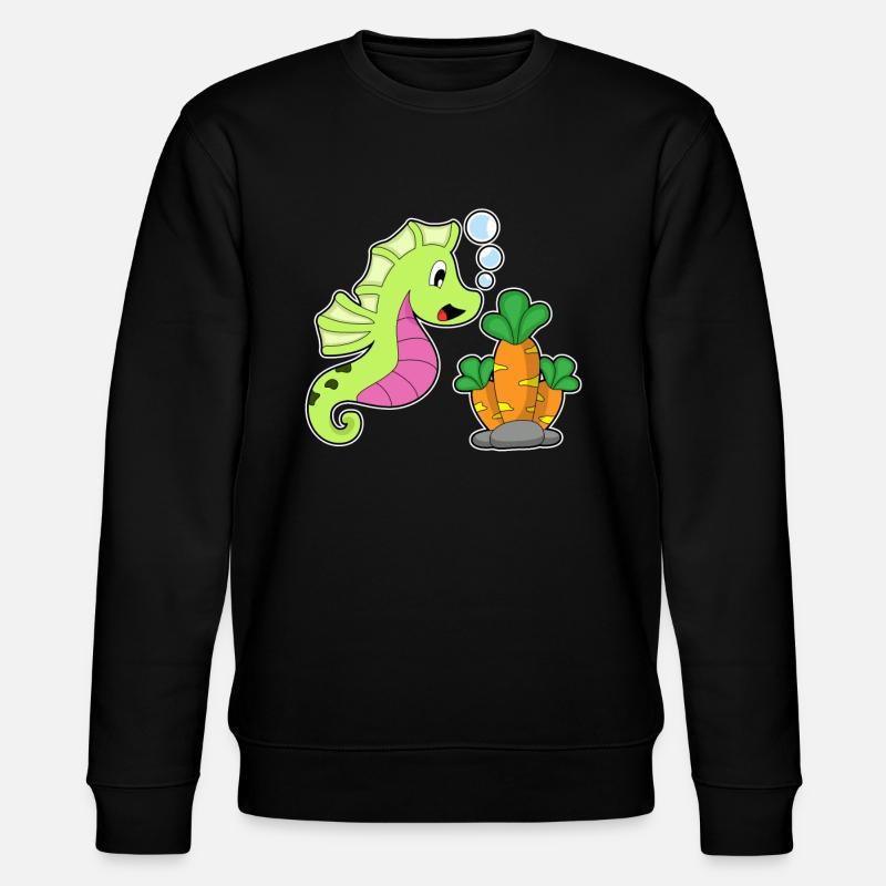 Hippocampe Carotte - Sweat bio CHANGER Stanley/Stella Unisexe - noir