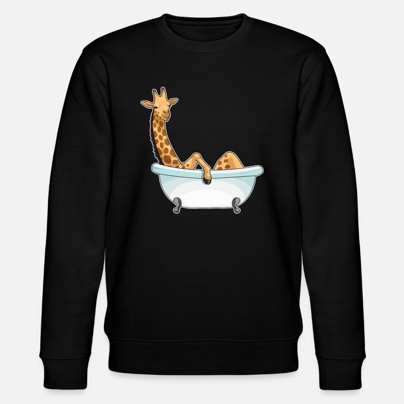 Giraffe Bath Bathtub - Stanley/Stella CHANGER Unisex Organic Sweatshirt - black