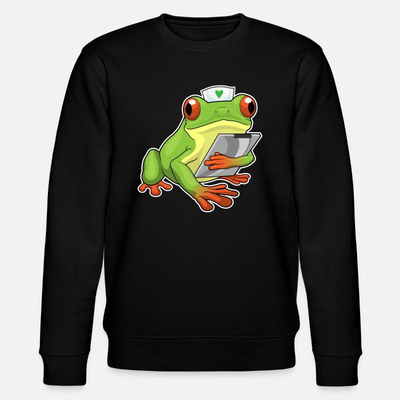 Frosch Krankenschwester - Stanley/Stella Unisex Bio-Sweatshirt CHANGER - Schwarz