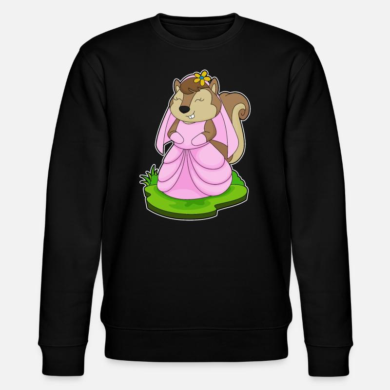 Squirrel Bridal Flower Wedding - Stanley/Stella CHANGER Unisex Organic Sweatshirt - black