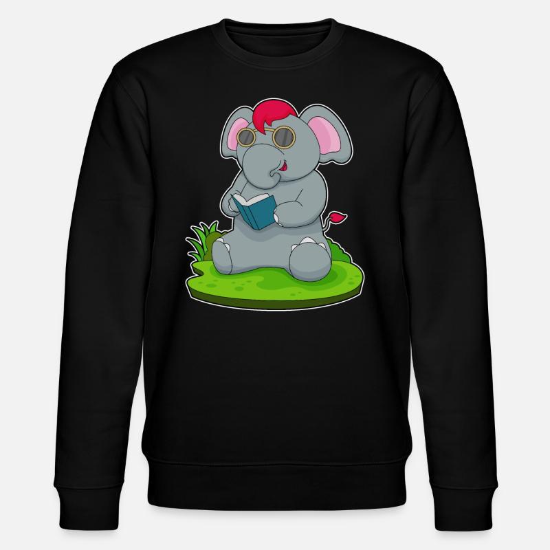 Lunettes de livre d’éléphant - Sweat bio CHANGER Stanley/Stella Unisexe - noir