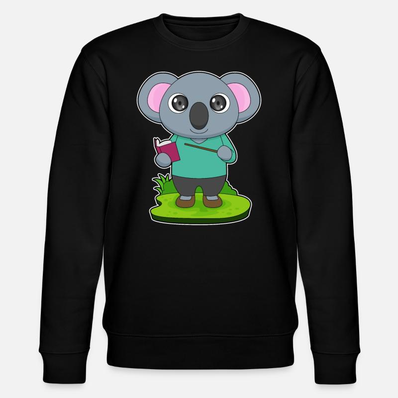 Koala Teacher Pointer - Stanley/Stella CHANGER Unisex Organic Sweatshirt - black