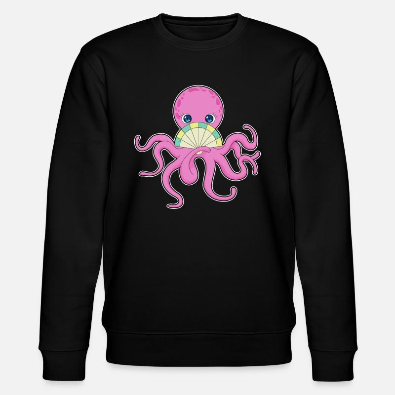 Octopus hand fan - Stanley/Stella CHANGER Unisex Organic Sweatshirt - black