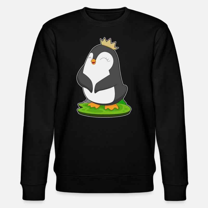 Penguin Queen Crown - Stanley/Stella CHANGER Unisex Organic Sweatshirt - black