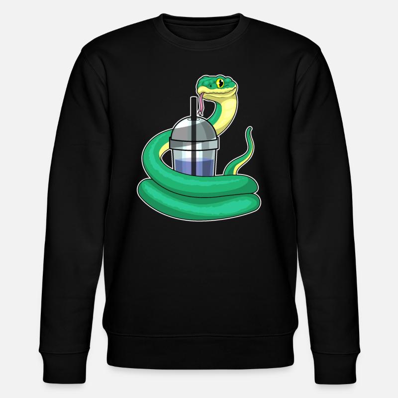 Schlange Bubble Tea - Stanley/Stella Unisex Bio-Sweatshirt CHANGER  - Schwarz