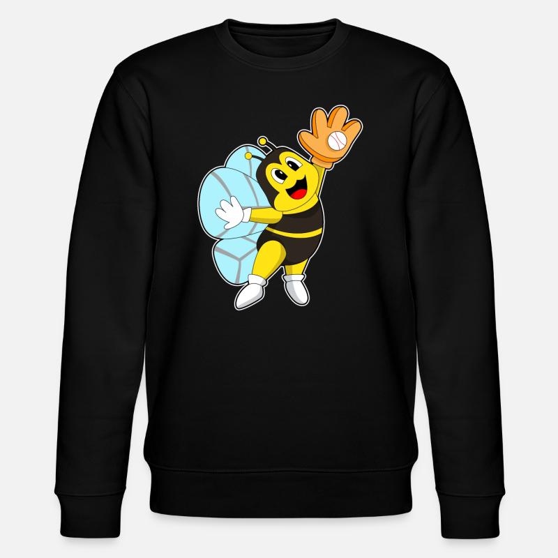 Bee Baseball Baseball Glove - Stanley/Stella CHANGER Unisex Organic Sweatshirt - black