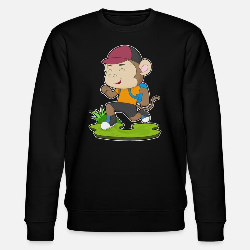 Monkey Wanderer Backpack - Stanley/Stella CHANGER Unisex Organic Sweatshirt - black