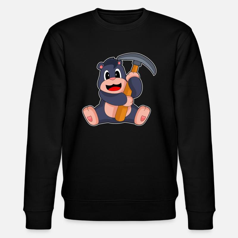 Mole Miner Pickaxe - Stanley/Stella CHANGER Unisex Organic Sweatshirt - black