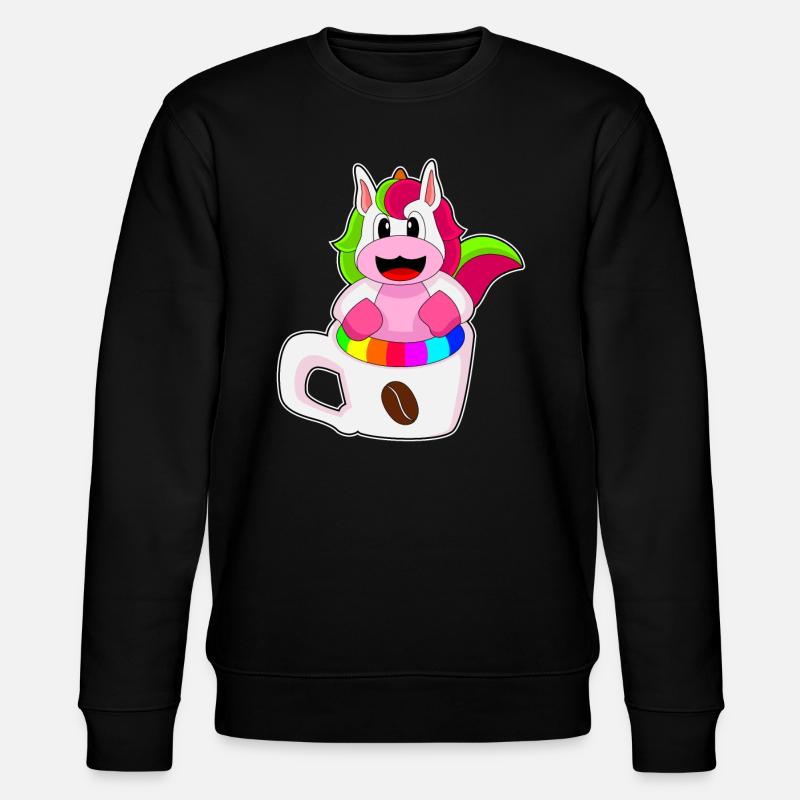 Einhorn Kaffee Kaffeebecher - Stanley/Stella Unisex Bio-Sweatshirt CHANGER - Schwarz