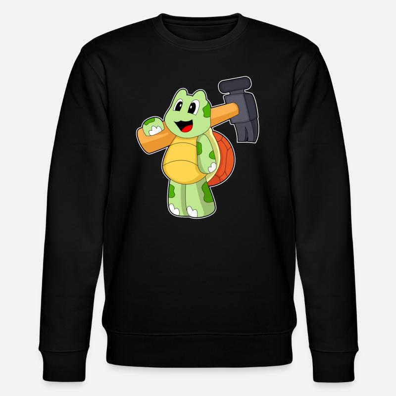 Schildkröte Handwerker Hammer - Stanley/Stella Unisex Bio-Sweatshirt CHANGER  - Schwarz