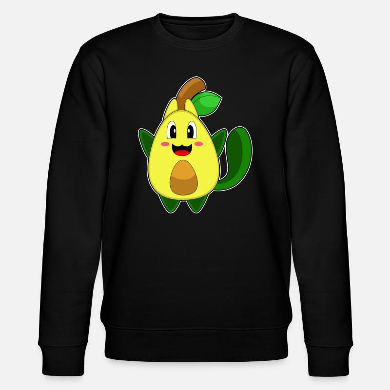 Katze Avocado - Stanley/Stella Unisex Bio-Sweatshirt CHANGER  - Schwarz