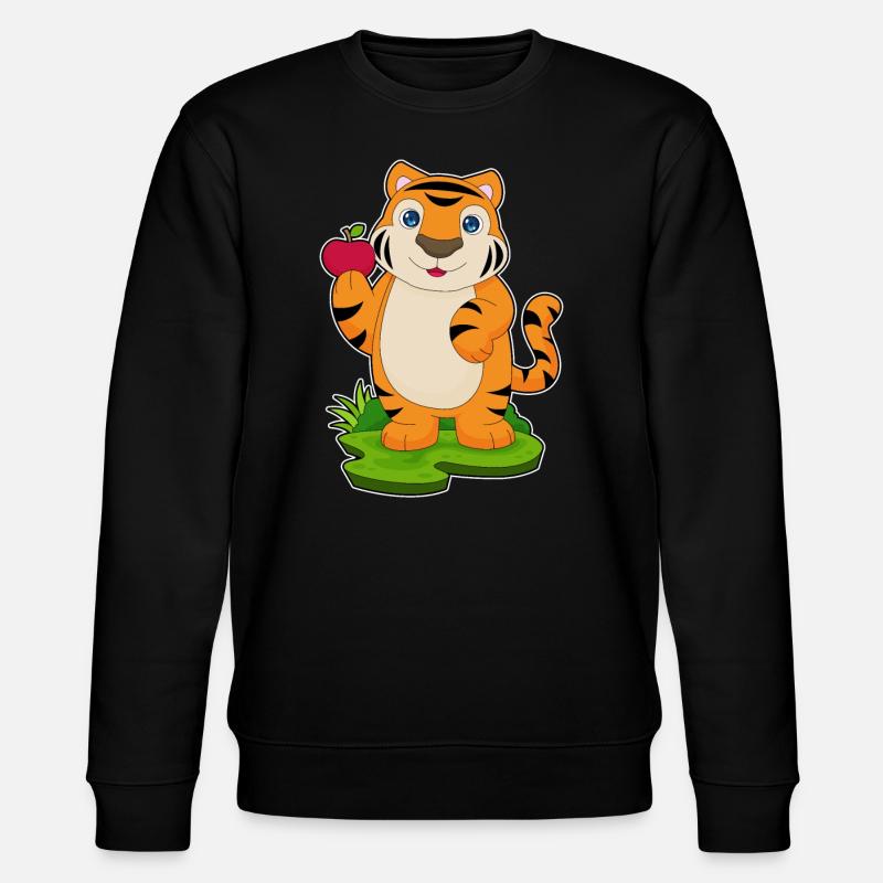 Tiger Apple Fruit - Stanley/Stella CHANGER Unisex Organic Sweatshirt - black