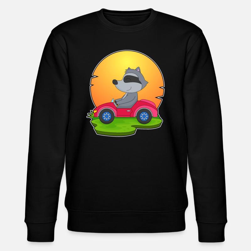 Waschbär Auto - Stanley/Stella Unisex Bio-Sweatshirt CHANGER  - Schwarz
