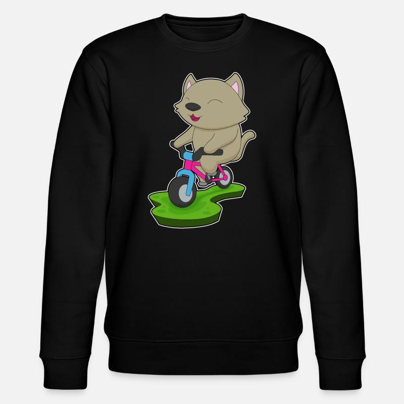 Cat Bicycle - Stanley/Stella CHANGER Unisex Organic Sweatshirt - black