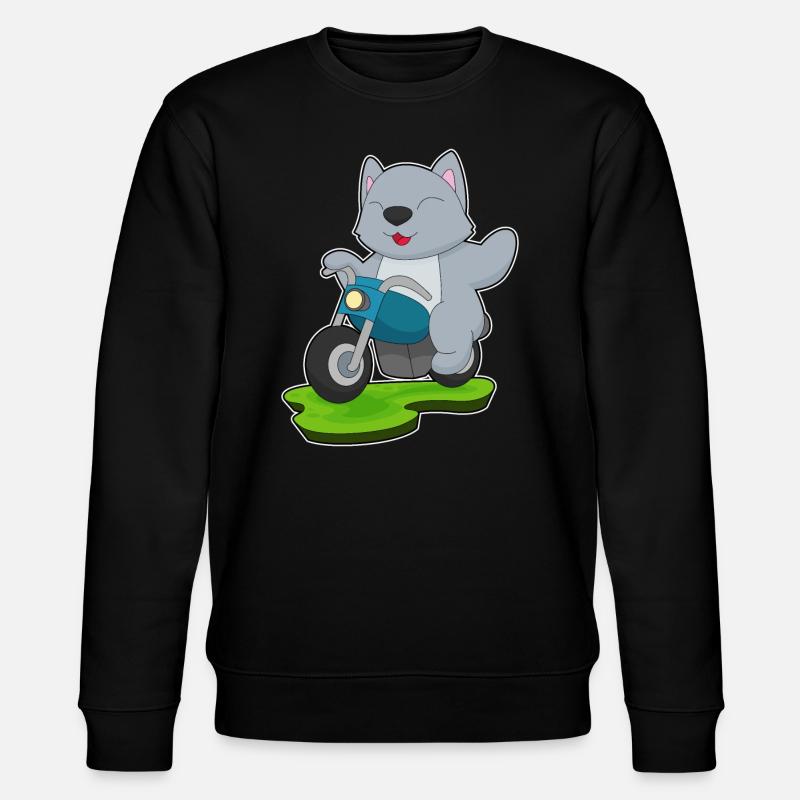 Cat Motorcycle - Stanley/Stella CHANGER Unisex Organic Sweatshirt - black