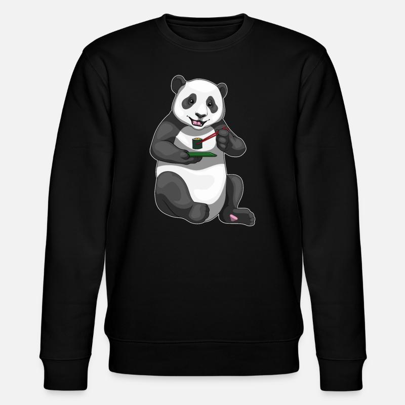 Panda Sushi - Stanley/Stella Unisex Bio-Sweatshirt CHANGER - Schwarz