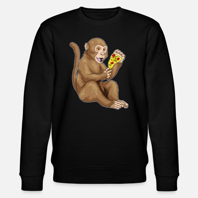 Affe Pizza - Stanley/Stella Unisex Bio-Sweatshirt CHANGER - Schwarz
