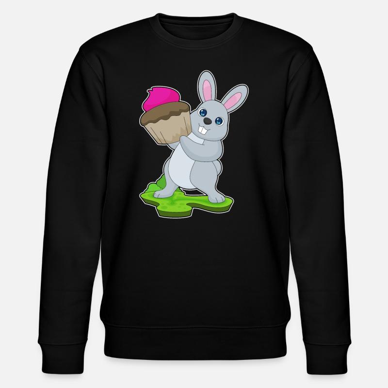 Hase Cupcake - Stanley/Stella Unisex Bio-Sweatshirt CHANGER  - Schwarz