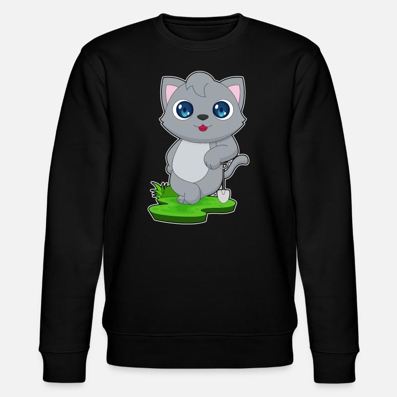 Katze Schaufel - Stanley/Stella Unisex Bio-Sweatshirt CHANGER  - Schwarz