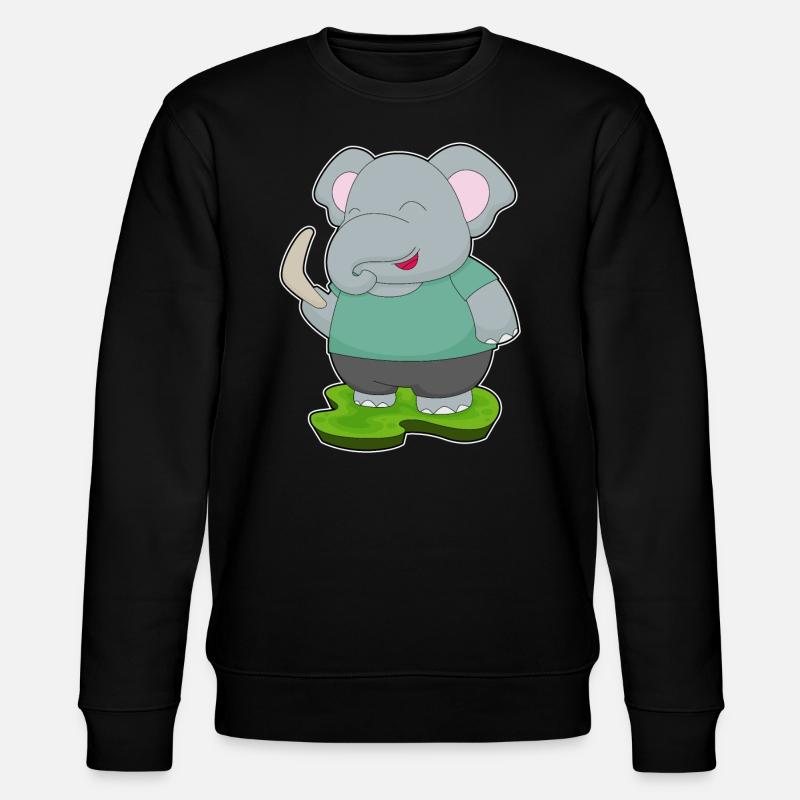 Éléphant Boomerang - Sweat bio CHANGER Stanley/Stella Unisexe - noir