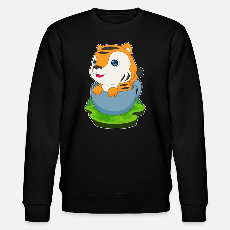 Tiger Mug - Stanley/Stella CHANGER Unisex Organic Sweatshirt - black