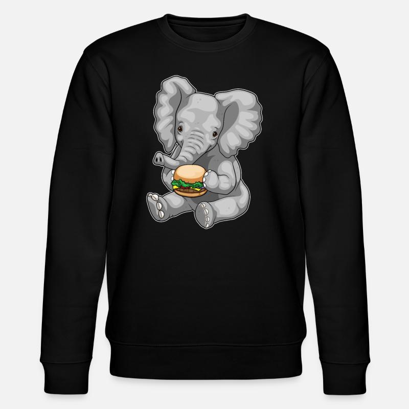 Elefant Burger - Stanley/Stella Unisex Bio-Sweatshirt CHANGER  - Schwarz