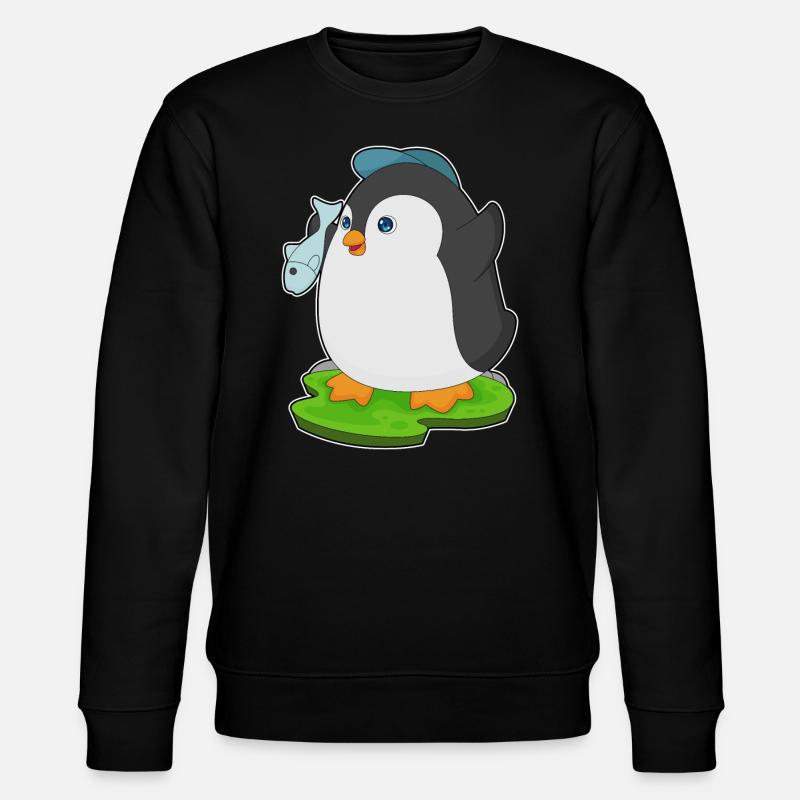 Pinguin Fisch - Stanley/Stella Unisex Bio-Sweatshirt CHANGER - Schwarz