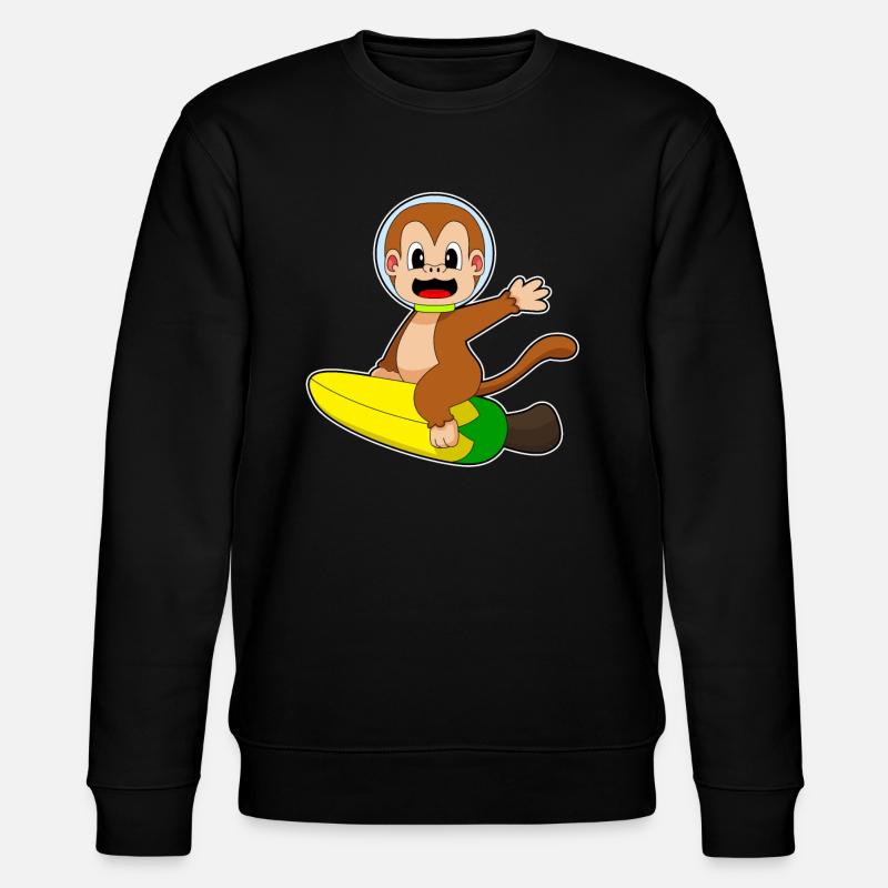 Singe Banane Astronaute - Sweat bio CHANGER Stanley/Stella Unisexe - noir