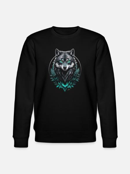Forest Arctic Wolf - Stanley/Stella CHANGER Unisex Organic Sweatshirt - black